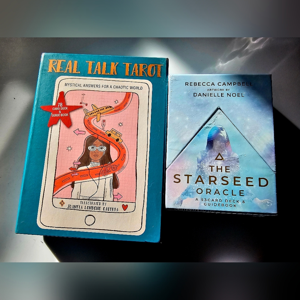 (2) TAROT CARD SETS- Real Talk Tarot and The Starseed Oracle Decks SOLD TOGETHER